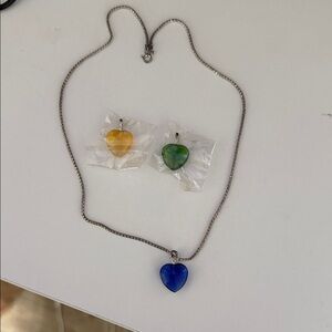 Blue Heart Pendant Necklace